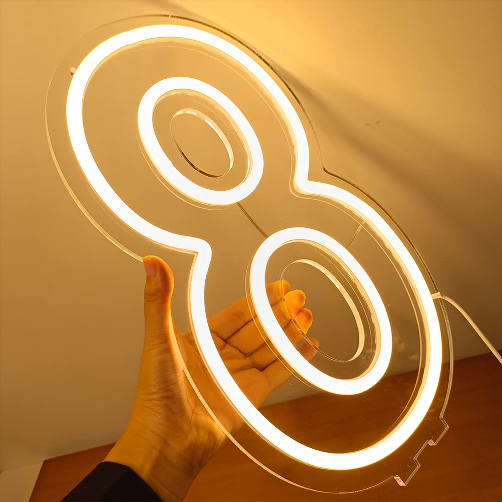 Amazon.com : LED Neon Number 8 Sign,15 Inch Dimmable Warm White